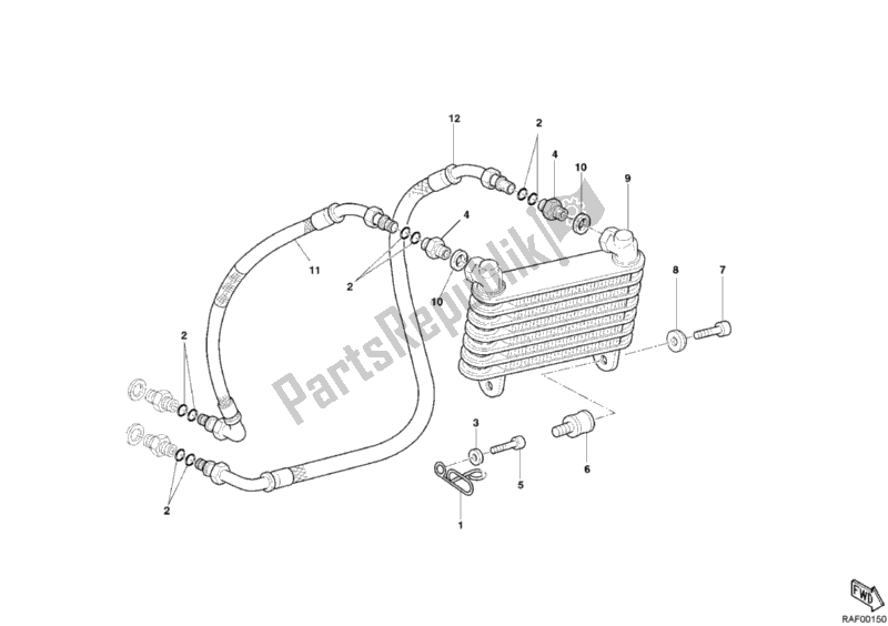 Toutes les pièces pour le Refroidisseur D'huile du Ducati Supersport 1000 SS 2004